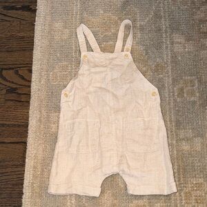 NWT H&M Cream Short Linen Overalls